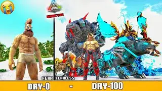 I Survive 100 Days in Impossible Hardcore ARK Mythical World 🔥🔥🔥 : ARK 100 Days Survival