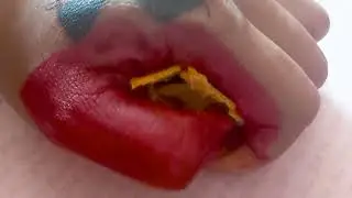 Funny Eating Hand Art Performance #4