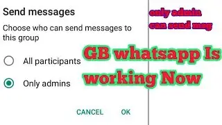 GB whatsapp is working Now, only admin can send msg.
