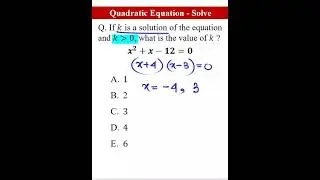 Quadratic Equation - Roots || Mathematics #shorts #maths #algebra #quadraticequation #mathpractice