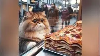 😭Sad cat and earning money on the street #mcdonalds 😭 1