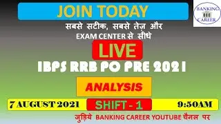 IBPS RRB PO PRE 2021 ANALYSIS  !!!