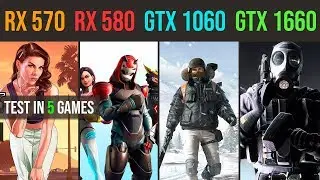 GTX 1660 vs. RX 580 8GB vs. GTX 1060 3GB vs. RX 570 4GB