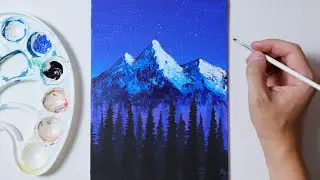 Mountain Painting Step by Step | Easy Acrylic Painting for Beginners