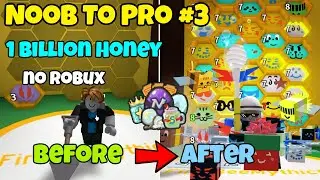 Noob To Pro! Got Festive Bee! Made 1 Billion Honey! Roblox Bee Swarm Simulator #3