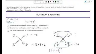 The Fastest Way to Factorise Non-Monic Trinomials (In The World?) (The Cross Method) (Methods)