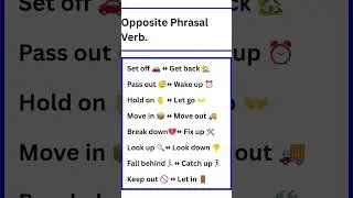 Opposite Phrasal Verb🥂 ,#informative #Facts #learnenglish #Ted_ED