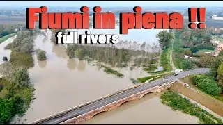 Rivers full in Italy, October 2024 - Dji mini 4 Pro (Bassa pianura modenese, fiumi Panaro e Secchia!