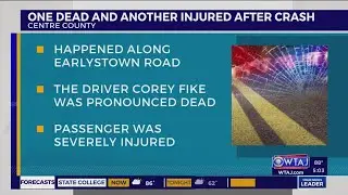 One dead, one flown from Centre County crash after hitting utility pole