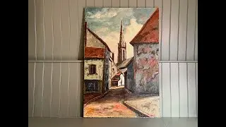 Large mid century oil painting