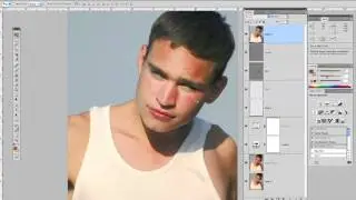 Photoshop CS4 Man's Retouch 3 Reduce red skin Target Adjustment Tool