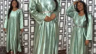 Abaya dress embellished with paper stone||how to cut and sew.