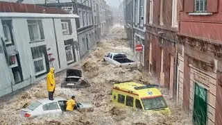 Netherlands now! Flash flood washed away roads and submerged cars in Enschede, world is shocked