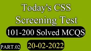 CSS screening test 2022 | CSS MPT test 2022 | Solved | Solved CSS MPT test 2022 |CSS MPT Test Solved