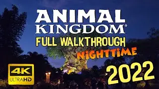NIGHTTIME Animal Kingdom Walkthrough (2022) | COMPLETE 4K POV TOUR | Park Ambience & Music