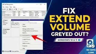 Fix Extend Volume Greyed Out (Not Clickable) - in Windows 10 / 11