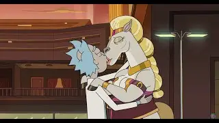 Rick kisses the Horse Princess - Rick and Morty