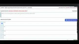 CS302(Practical) Semester Quiz#3 Graded || CS302P - Digital Logic and Design Practical || Fall 2023