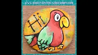 Red Parrot = Rock Painting Tutorials
