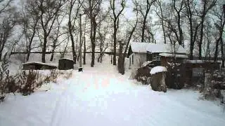 Покатаемся с горки на лыжах!!!