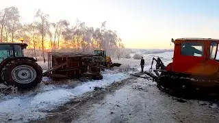 Битва с навозом продолжается! Опрокинулся прицеп ПРТ-7