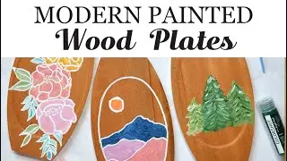 How to Paint Modern Flower, Modern Mountain and Tree Decor