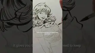 I'm ADDICTED to inking with a brush