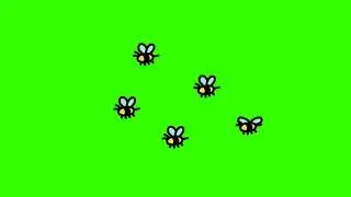 Flying Bee Animation green screen Chroma key Effect / Full HD1080px 2D EFFECT / 2D Animation effect