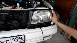 бронирование стеклянных фар плёнкой Oraguard на примере мерседес W124