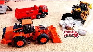 Песчаная буря! Строительная техника в песке! Видео про машинки