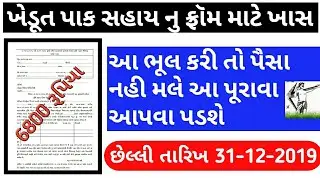 ખેડૂત સહાય નુ ફોમ ભરતી વખતે આ ભૂલ ના કરતા નહિતર નહી મલેં પૈસા || Khedut Sahay Form kem bharvu