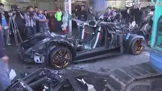 Lamborghini Murcielago publicly destroyed