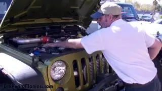 Jeep JK Wrangler Stock 3.6 Engine Super Charged vs 6 2 LS V8 Engine
