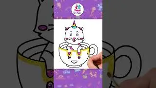 ✏️How to Draw Unicorn Cat🦄 - Easy Drawing #shorts #youtubeshorts #drawingforkids #drawing #forkids