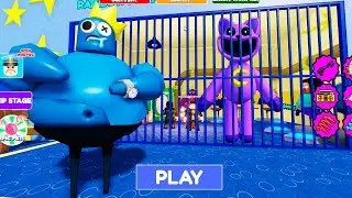 BLUE RAINBOW FRIENDS BARRYS PRISON RUN OBBY  - BLUE RAINBOW FRIENDS - Roblox