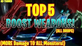 AQW - TOP 5 WEAPONS That DO MORE Damage To ALL MONSTERS! (AC-TAGGED) + ITEM Showcase!