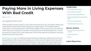 Paying More in Living Expenses With Bad Credit