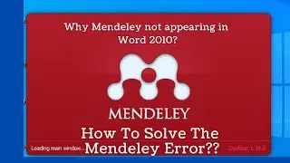 Why Mendeley not appearing in word 2010|How to add Mendeley word plugin, if it's not visible in word