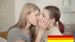 Two Beautiful Stunning American Girls Tongue kissing | Lesbians kissing videos