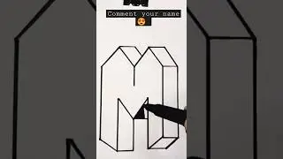 How to draw a 3d letter M || #3d #calligraphy #ashortaday #art #shorts