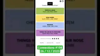 Connections NYT #198: December 26, 2023 | #nytcrosswordanswers #Blue7