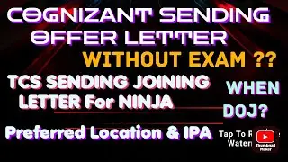 COGNIZANT TCS Big Update | COGNIZANT SENDING OFFER LETTER Without Training || TCS NINJA ONBOARDING