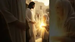 Jesus healing old woman and young boy