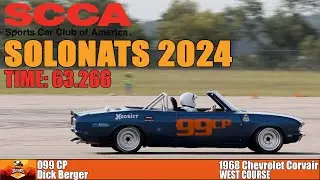 A 1968 Chevrolet Corvair drives a 63.266 on West Course at SCCA Solonats 2024