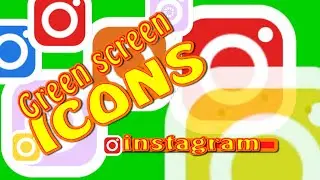 Instagram icons green screen