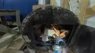 Делаю проходной узел...Запускаю печь в Гараже...