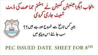 IMPORTANT UPDATE - PUNJAB EXAMINATION COMMISSION - 8TH CLASS DATE SHEET 2020 - MY PREPARATIONS