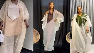 How to Cut and Sew Agbada Organza Bubu without Embroidery |with HEADTIE Instead | beginner friendly