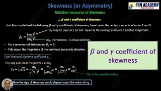 𝜷 and 𝜸 coefficient of skewness
