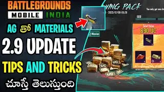 Bgmi 2.9 Update Tips & Tricks Telugulo | New growing pack |  MATERIALS WITH AG